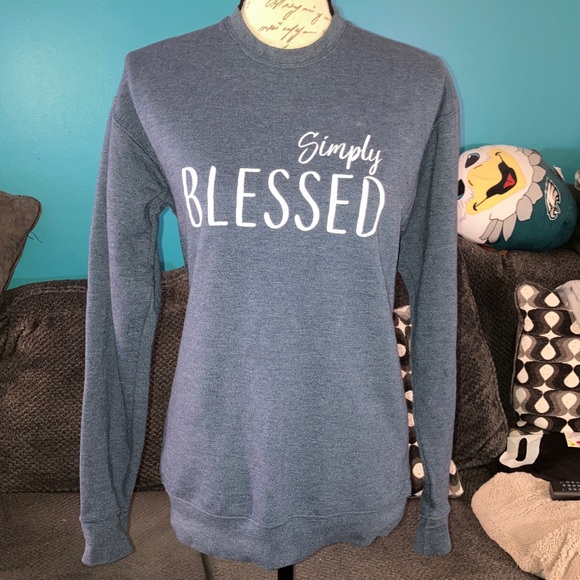 It’s a buzz world Tops - It’s a Buzz World Simply Blessed Crewneck Sweatshirt, XS